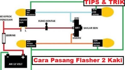 cara pasang flasher 2 kaki motor